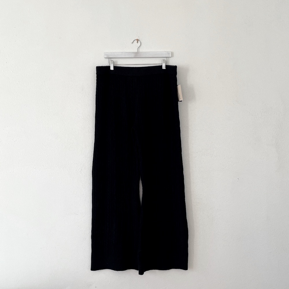 Universal Thread Sweater Pants Ribbed Stretchy Knit Lounge Pant Black